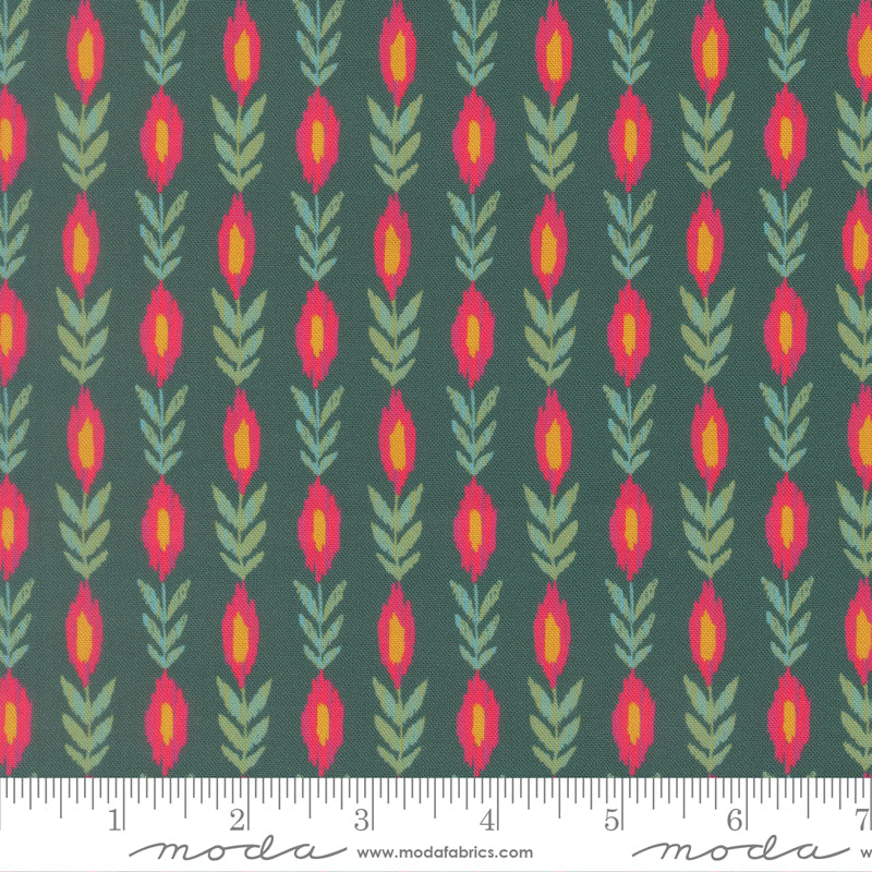 Sitara Vines Dark Teal 11984 14 by Crystal Manning for Moda