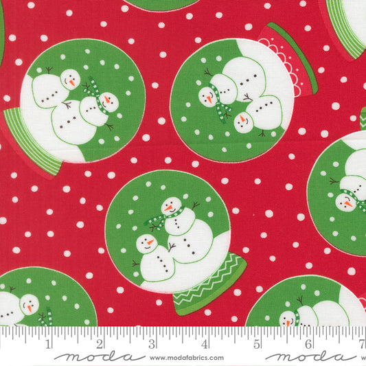 Snow Time - Snow Globe Poinsettia Red - 22500 14 by Me and My Sister Designs for Moda