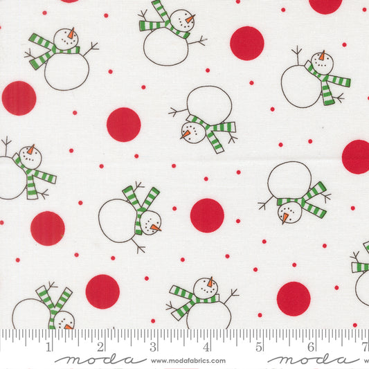 Snow Time - Tossed Snowman Winter White - 22501 11 by Me and My Sister Designs for Moda