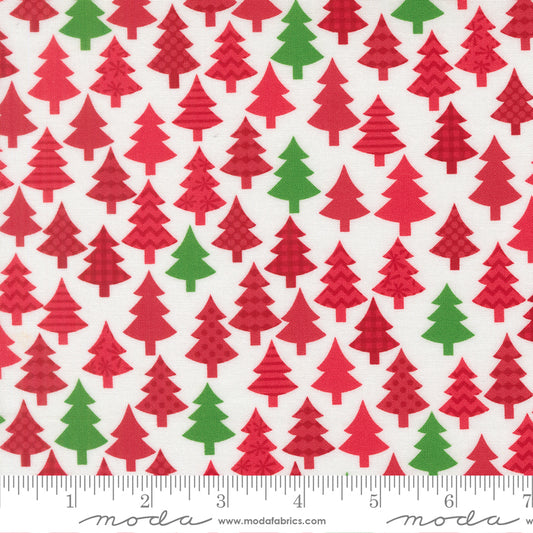 Snow Time - Christmas Trees Poinsettia Red - 22502 24 by Me and My Sister Designs for Moda