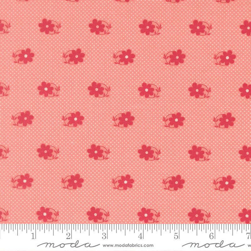 Petals and Polka Dots Pinwheels Florals Dots Pink - 3083 15 - by Bunny Hill Designs for Moda