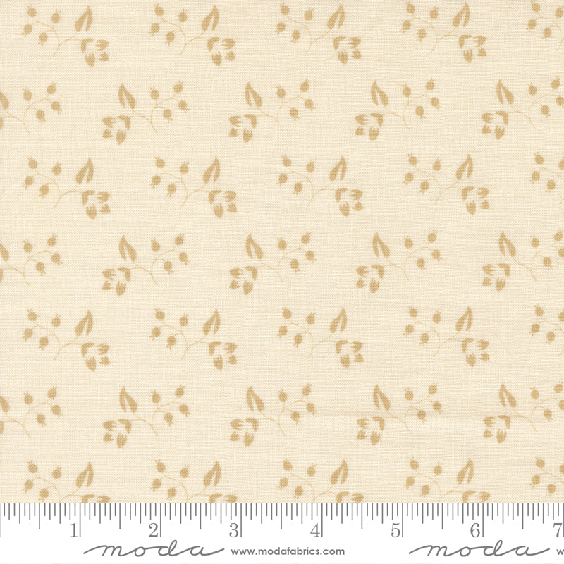 Petals and Polka Dots Rose Hips Florals Lace Linen - 3085 23 - by Bunny Hill Designs for Moda