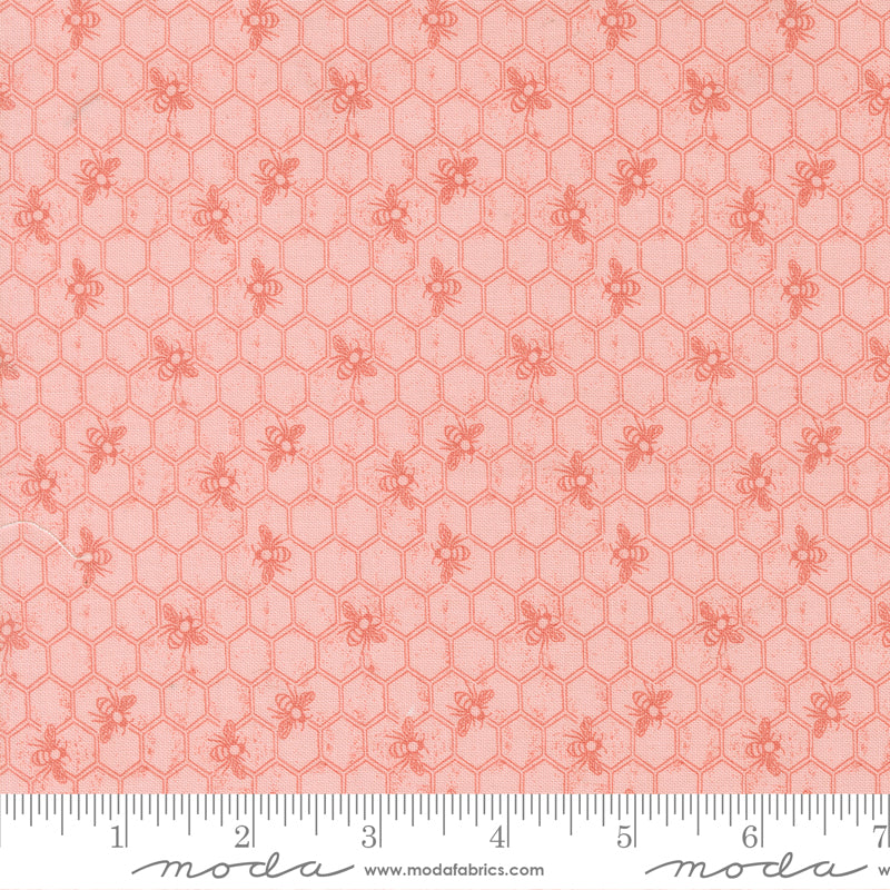 Wild Honey Honeycomb Novelty Bees Blender - Carnation 5253 12 by Lella Boutique for Moda