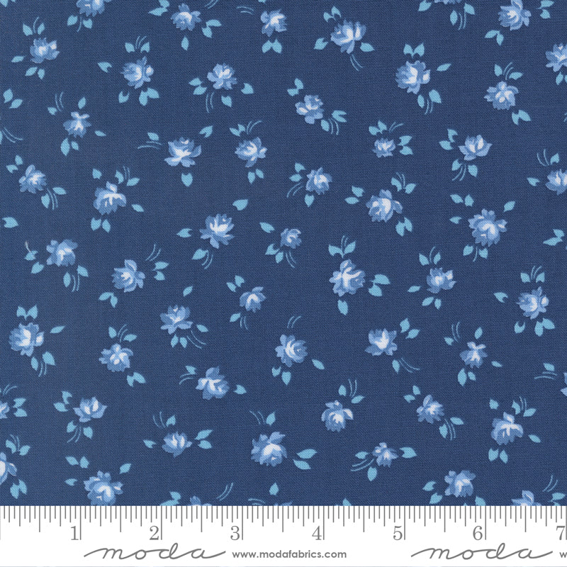 Blueprint Navy Tonal Grace Small Floral - 55331 36 by Camille Roskelley for Moda