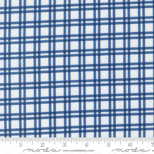 Blueprint Plaid White Navy - 55332 26 by Camille Roskelley for Moda