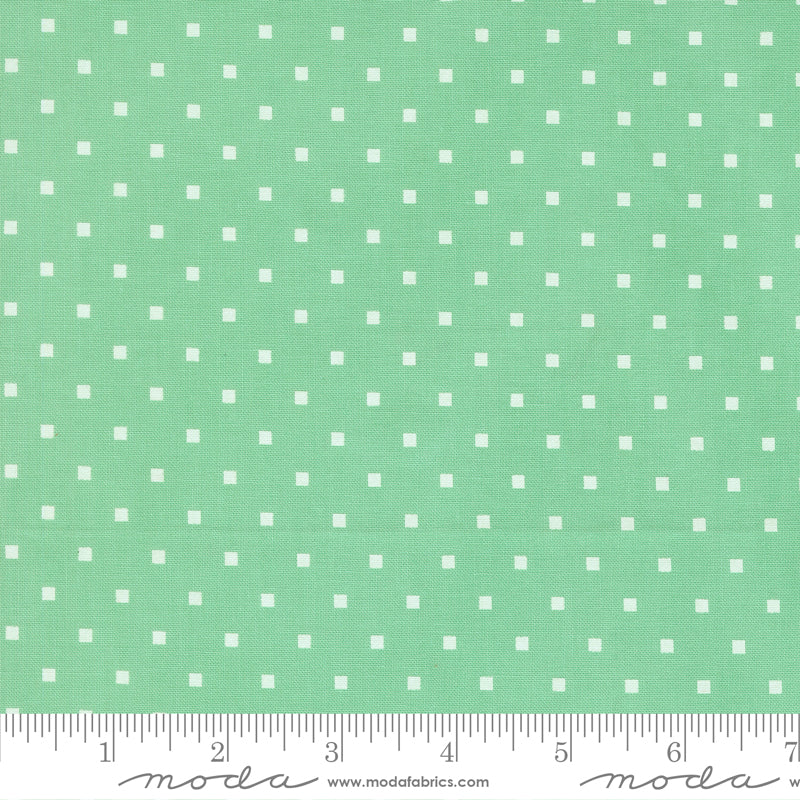 A Cat Named Stitch Cosmo Square Dots Green - 55345 19 - by Camille Roskelley for Moda