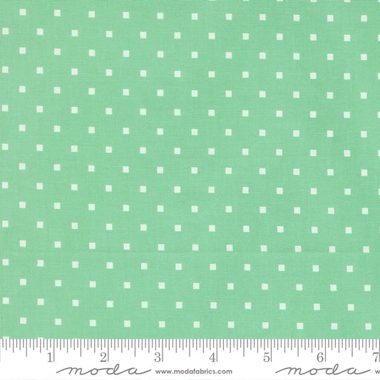 A Cat Named Stitch Cosmo Square Dots Green - 55345 19 - by Camille Roskelley for Moda