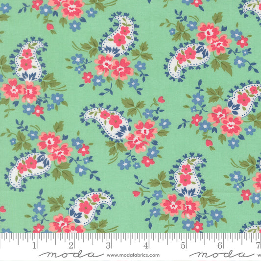 A Cat Named Stitch Sweet Paisley Floral Green - 55346 19 - by Camille Roskelley for Moda (Copy)