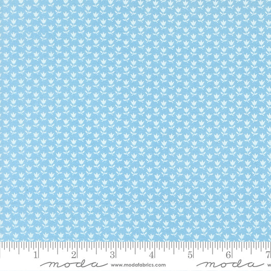 A Cat Named Stitch June Small Floral Tulip Sky - 55347 12 - by Camille Roskelley for Moda