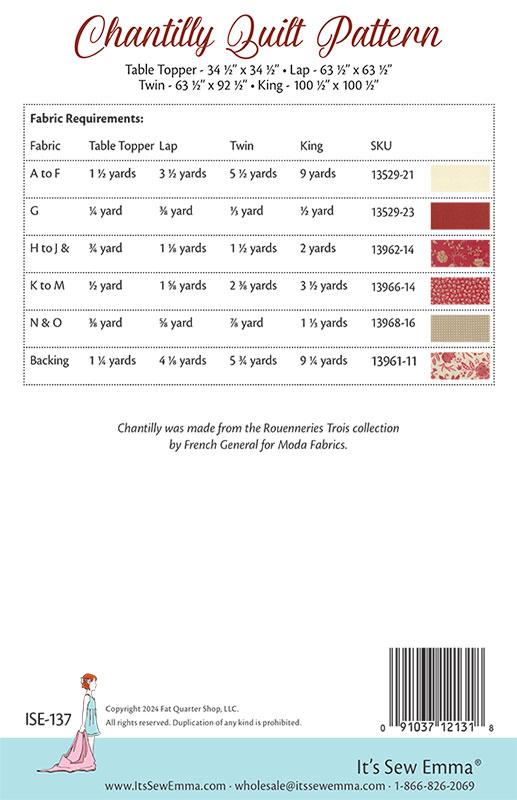 Chantilly Quilt Pattern
