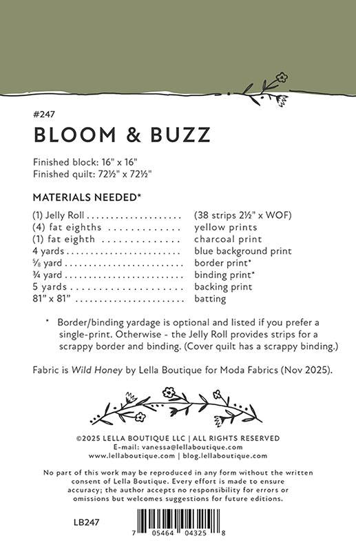 Bloom & Buzz Quilt Kit featuring Wild Honey by Lella Boutique