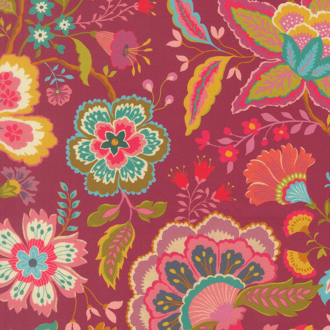 Sitara Jasmine Rose Wine 11980 20 by Crystal Manning for Moda