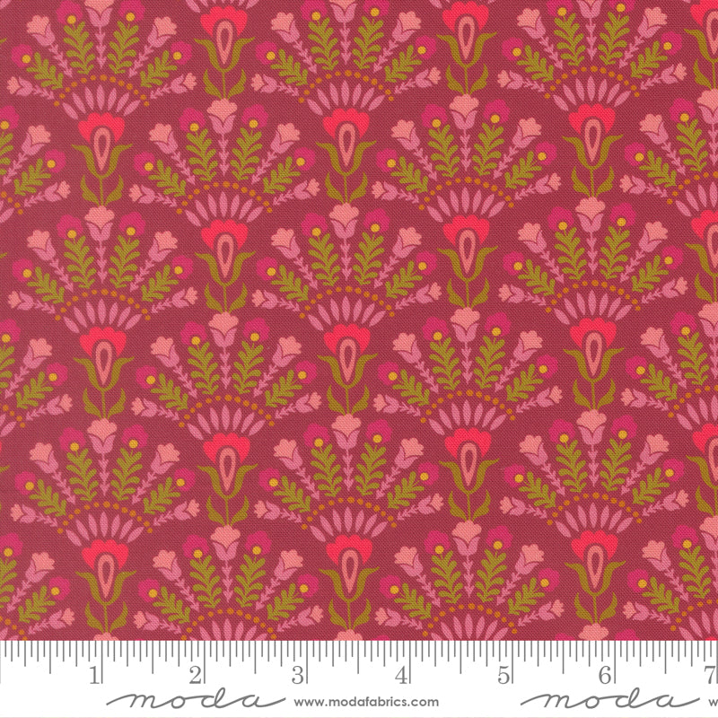 Sitara Opaline Rose Wine 11983 20 by Crystal Manning for Moda