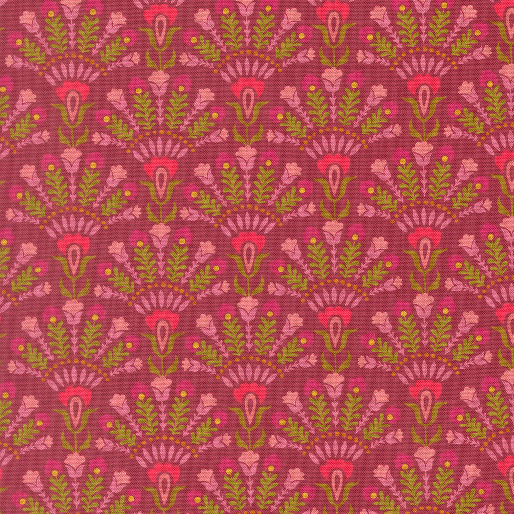 Sitara Opaline Rose Wine 11983 20 by Crystal Manning for Moda