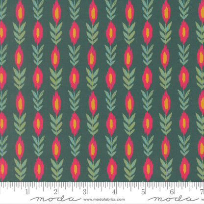 Sitara Vines Dark Teal 11984 14 by Crystal Manning for Moda