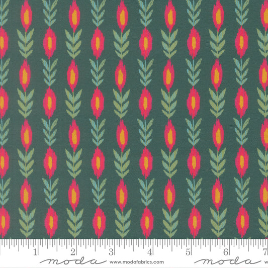 Sitara Vines Dark Teal 11984 14 by Crystal Manning for Moda