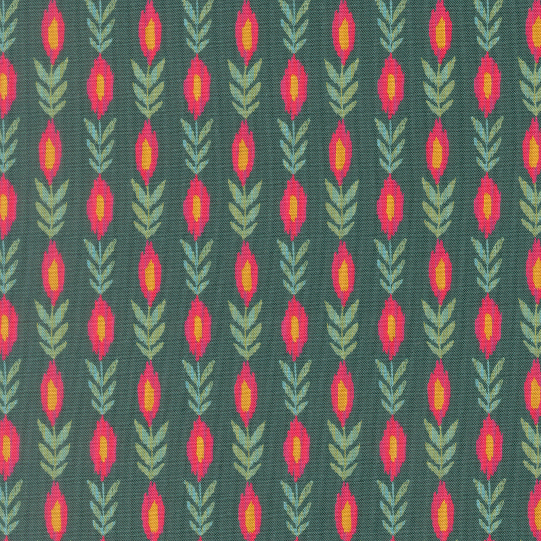 Sitara Vines Dark Teal 11984 14 by Crystal Manning for Moda