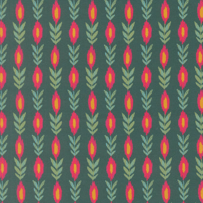 Sitara Vines Dark Teal 11984 14 by Crystal Manning for Moda