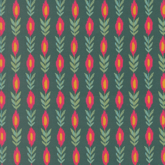 Sitara Vines Dark Teal 11984 14 by Crystal Manning for Moda