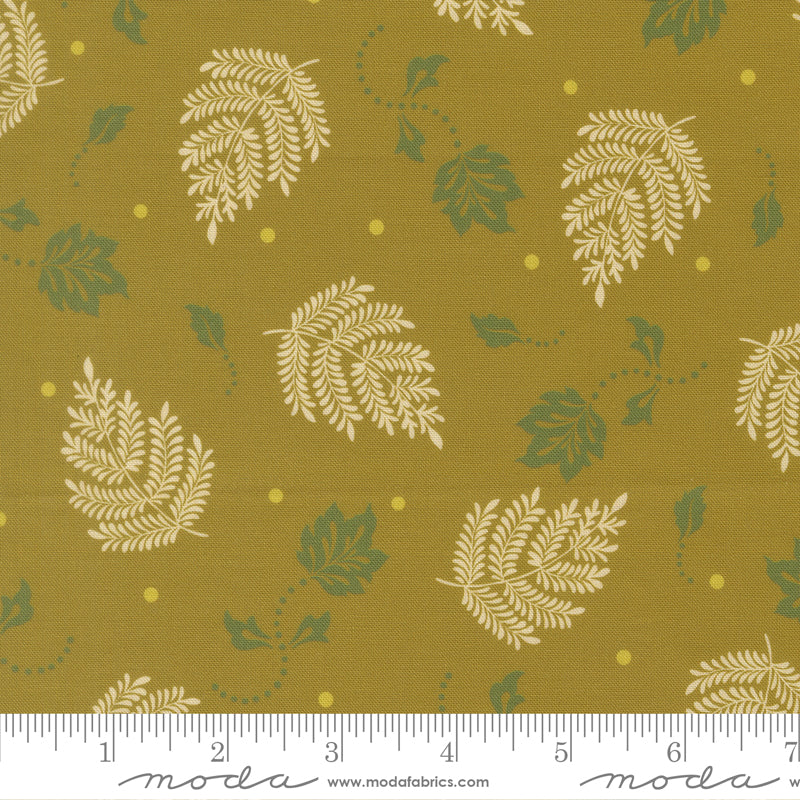 Sitara Paisley Leaf Olive 11986 17 by Crystal Manning for Moda