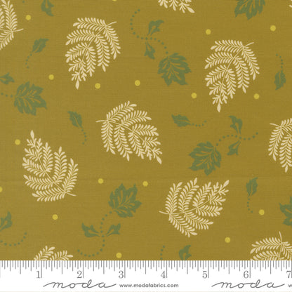 Sitara Paisley Leaf Olive 11986 17 by Crystal Manning for Moda