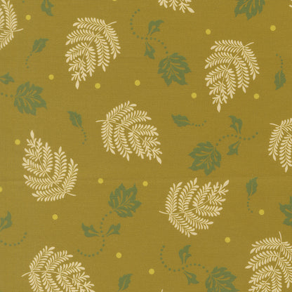 Sitara Paisley Leaf Olive 11986 17 by Crystal Manning for Moda