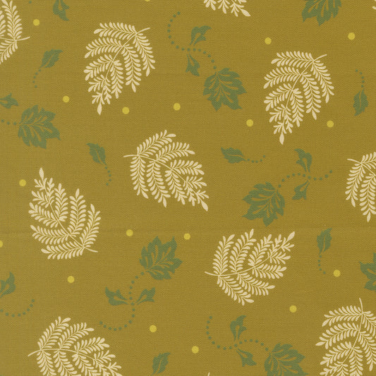 Sitara Paisley Leaf Olive 11986 17 by Crystal Manning for Moda