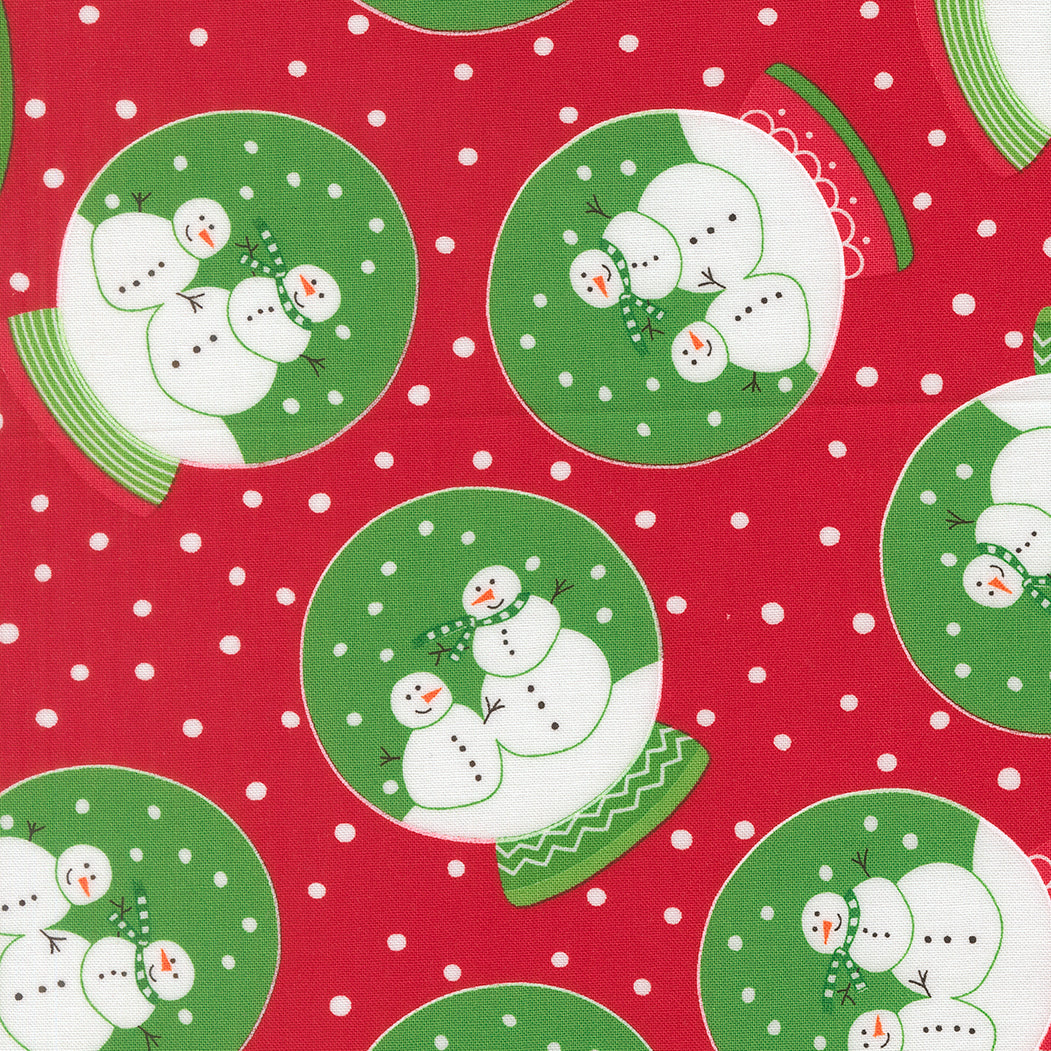 Snow Time - Snow Globe Poinsettia Red - 22500 14 by Me and My Sister Designs for Moda