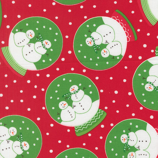 Snow Time - Snow Globe Poinsettia Red - 22500 14 by Me and My Sister Designs for Moda