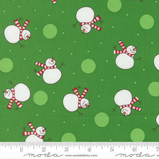 Snow Time - Tossed Snowman Evergreen - 22501 13 by Me and My Sister Designs for Moda