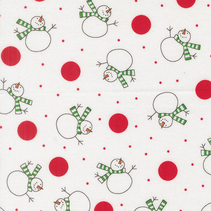 Snow Time - Tossed Snowman Winter White - 22501 11 by Me and My Sister Designs for Moda