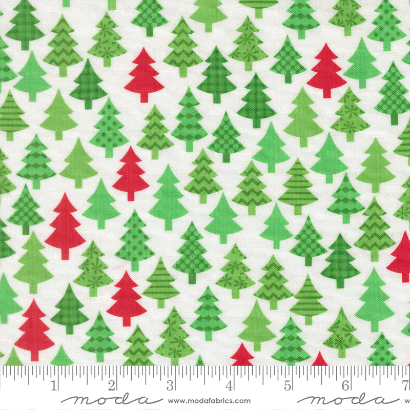 Snow Time - Christmas Trees Winter White - 22502 11 by Me and My Sister Designs for Moda