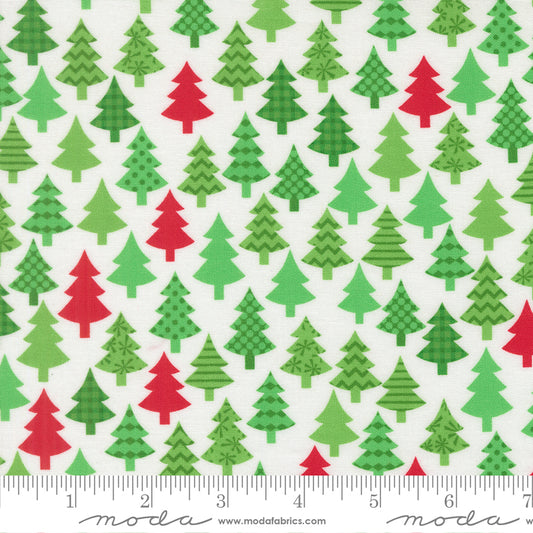 Snow Time - Christmas Trees Winter White - 22502 11 by Me and My Sister Designs for Moda