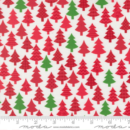 Snow Time - Christmas Trees Poinsettia Red - 22502 24 by Me and My Sister Designs for Moda