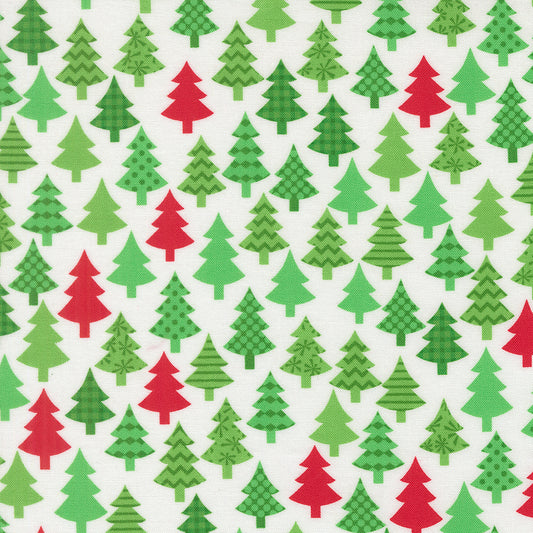 Snow Time - Christmas Trees Winter White - 22502 11 by Me and My Sister Designs for Moda