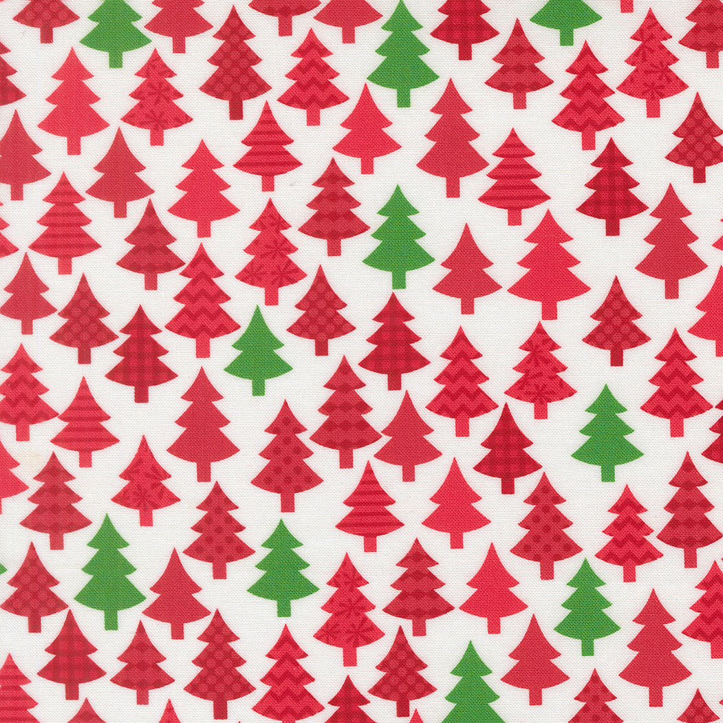 Snow Time - Christmas Trees Poinsettia Red - 22502 24 by Me and My Sister Designs for Moda