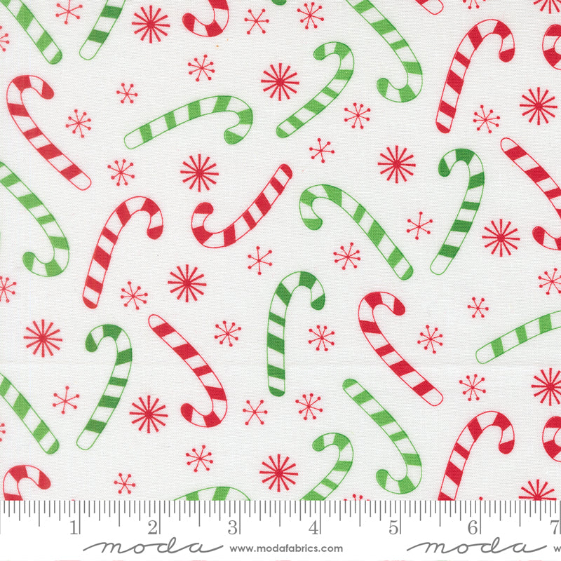 Snow Time - Candy Cane Winter White - 22503 11 by Me and My Sister Designs for Moda