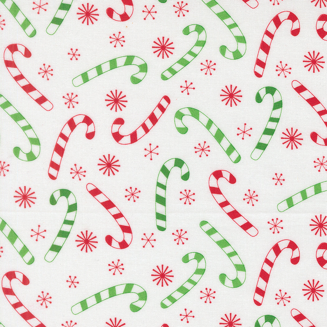 Snow Time - Candy Cane Winter White - 22503 11 by Me and My Sister Designs for Moda