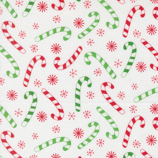 Snow Time - Candy Cane Winter White - 22503 11 by Me and My Sister Designs for Moda