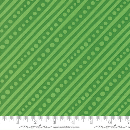Snow Time - Dotted Bias Stripe Hollyleaf - 22504 12 by Me and My Sister Designs for Moda