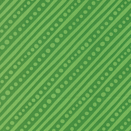 Snow Time - Dotted Bias Stripe Hollyleaf - 22504 12 by Me and My Sister Designs for Moda