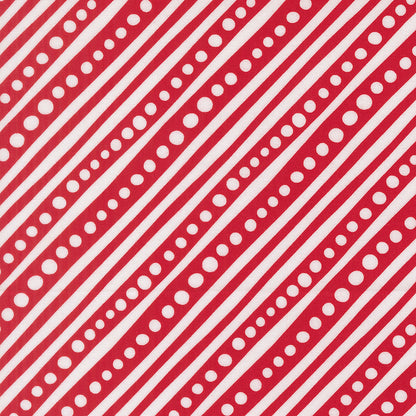 Snow Time - Dotted Bias Stripe Poinsettia Red - 22504 14 by Me and My Sister Designs for Moda