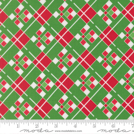 Snow Time - Vintage Checks and Plaids Evergreen - 22505 13 by Me and My Sister Designs for Moda