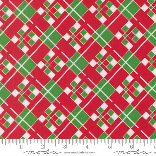 Snow Time - Vintage Checks and Plaids Poinsettia Red - 22505 14 by Me and My Sister Designs for Moda