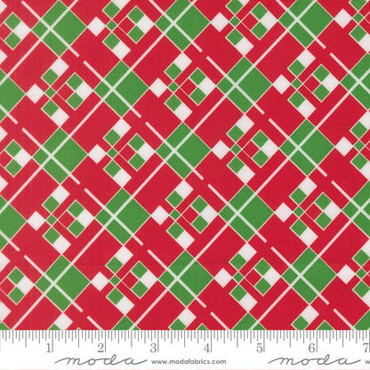 Snow Time - Vintage Checks and Plaids Poinsettia Red - 22505 14 by Me and My Sister Designs for Moda