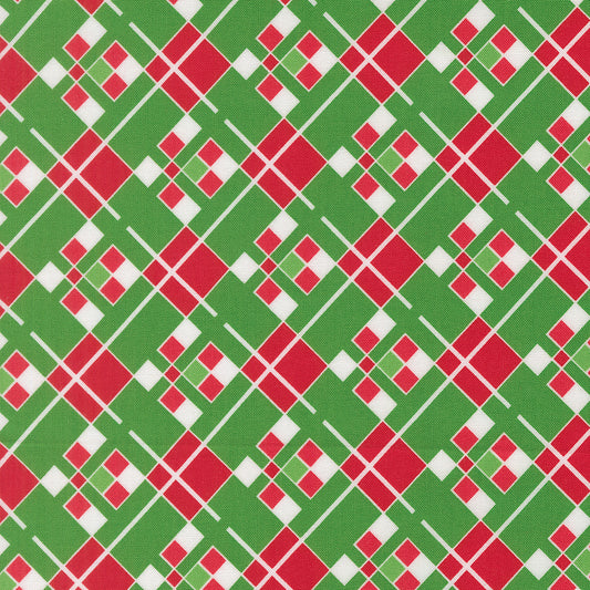 Snow Time - Vintage Checks and Plaids Evergreen - 22505 13 by Me and My Sister Designs for Moda