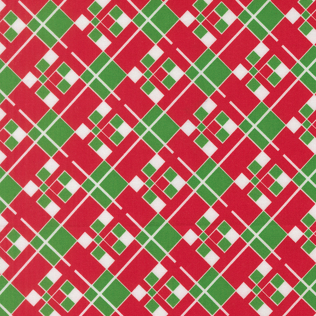 Snow Time - Vintage Checks and Plaids Poinsettia Red - 22505 14 by Me and My Sister Designs for Moda