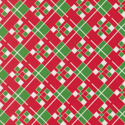 Snow Time - Vintage Checks and Plaids Poinsettia Red - 22505 14 by Me and My Sister Designs for Moda