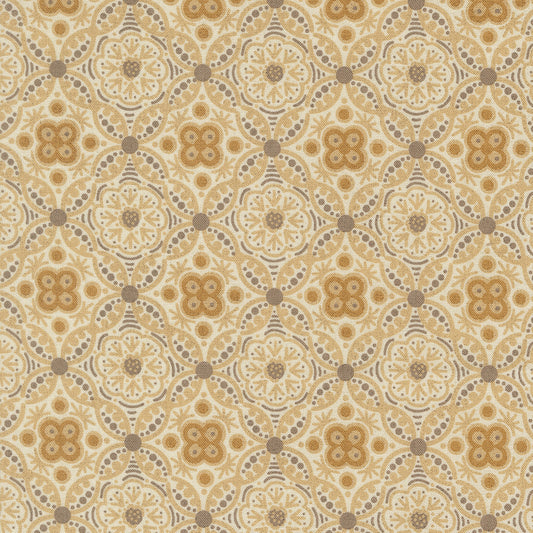 Posh Filigree Damask Medallion Ivory Whisper - 30772 11 by Basic Grey for Moda