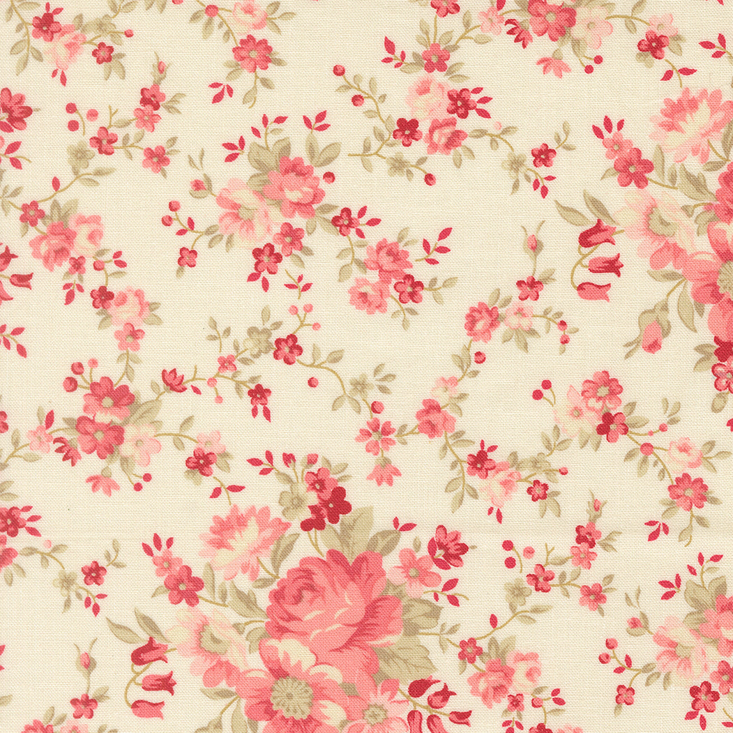 Petals and Polka Dots Blossoms Florals Lace - 3080 11 - by Bunny Hill Designs for Moda